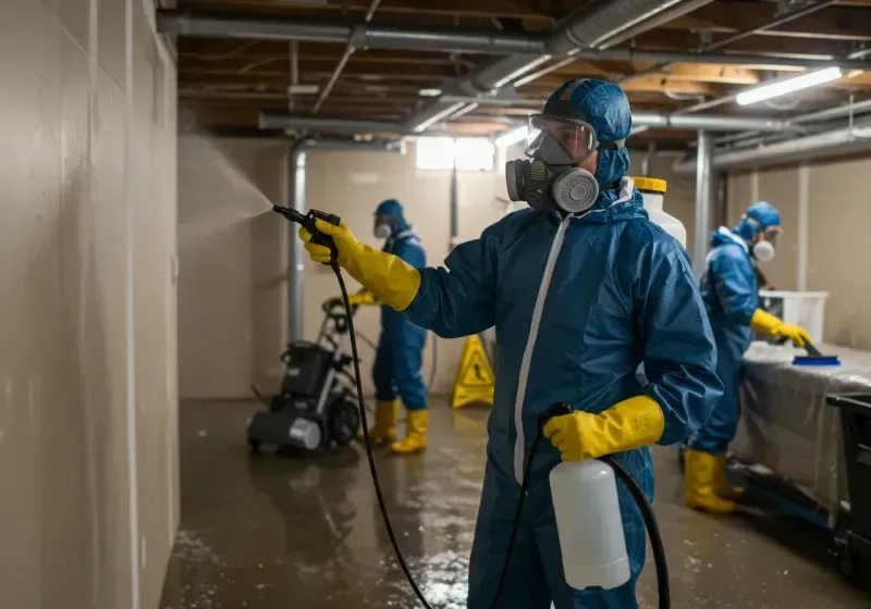 Basement Sanitization and Antimicrobial Treatment process in Michigan City, IN