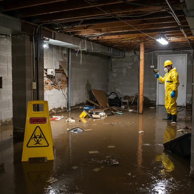 Flooded Basement Electrical Hazard in Michigan City, IN Property